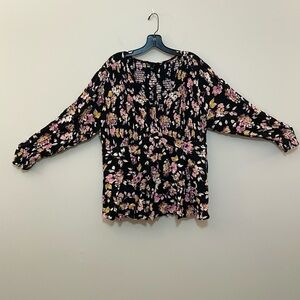 Torrid Smocked Floral Top 3x
